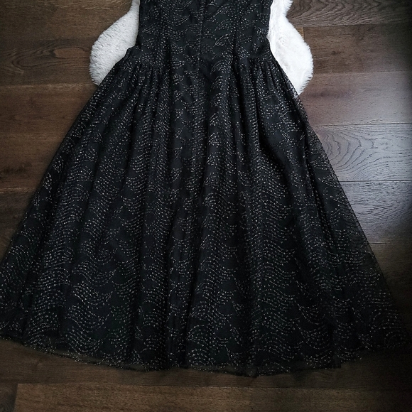 Shoshanna x Anthropologie Midnight Olivia Embroidered Stars Midi Dress - Picture 9 of 13